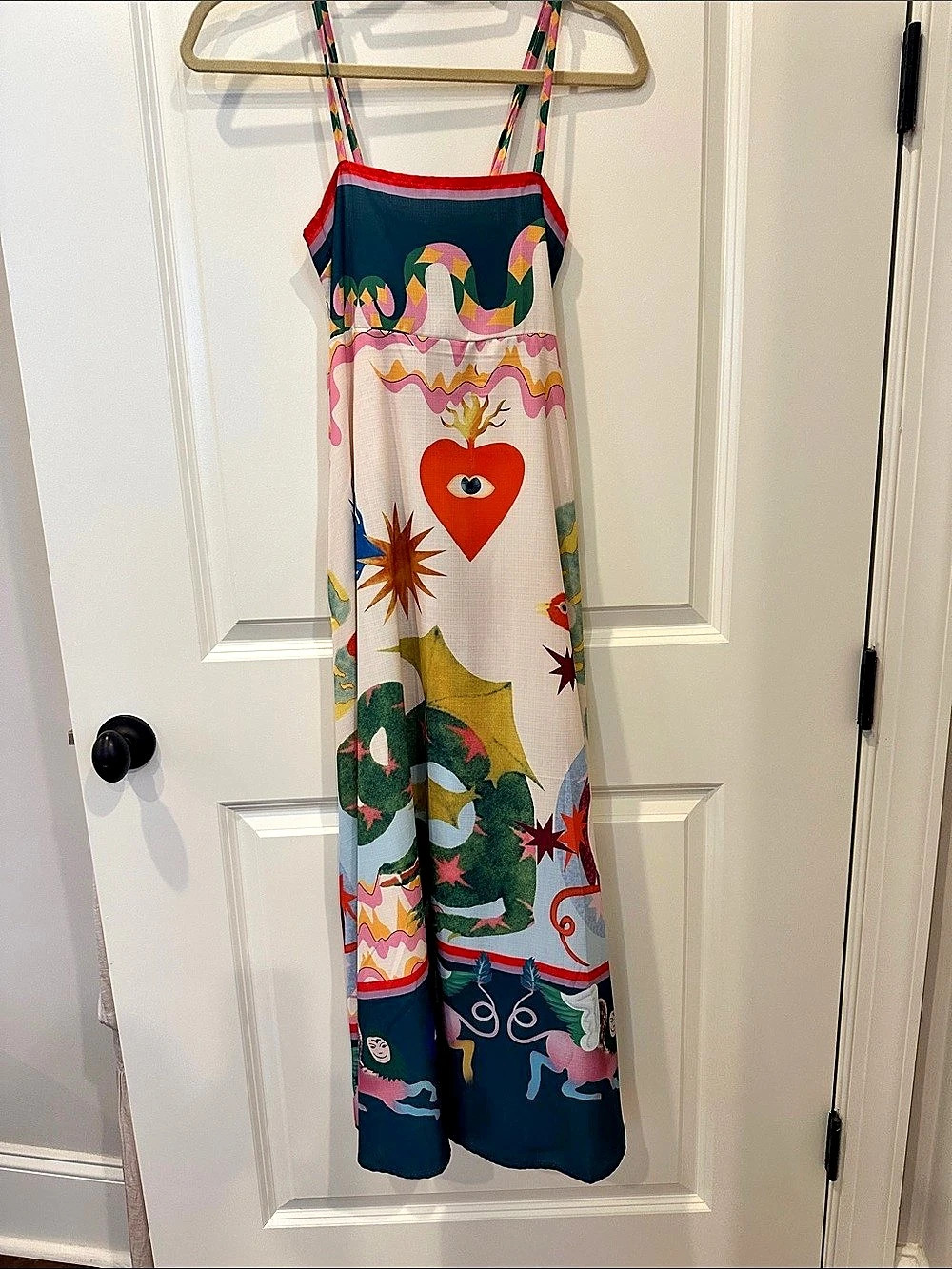 Blue Mystical Maxi Dress Women's Multicolor & Pink